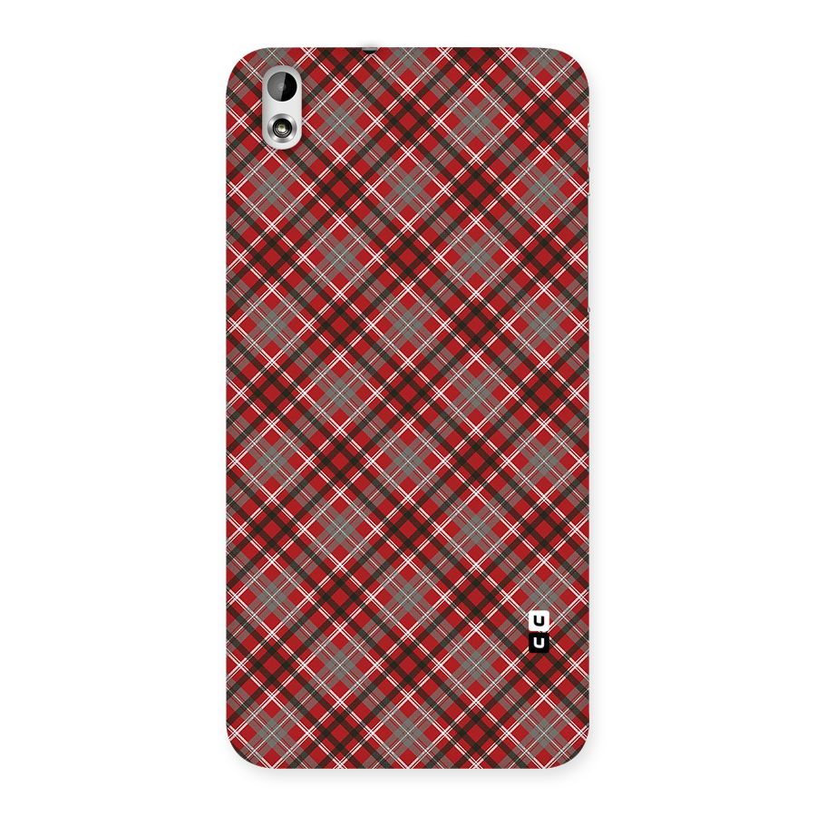 Textile Check Pattern Back Case for HTC Desire 816