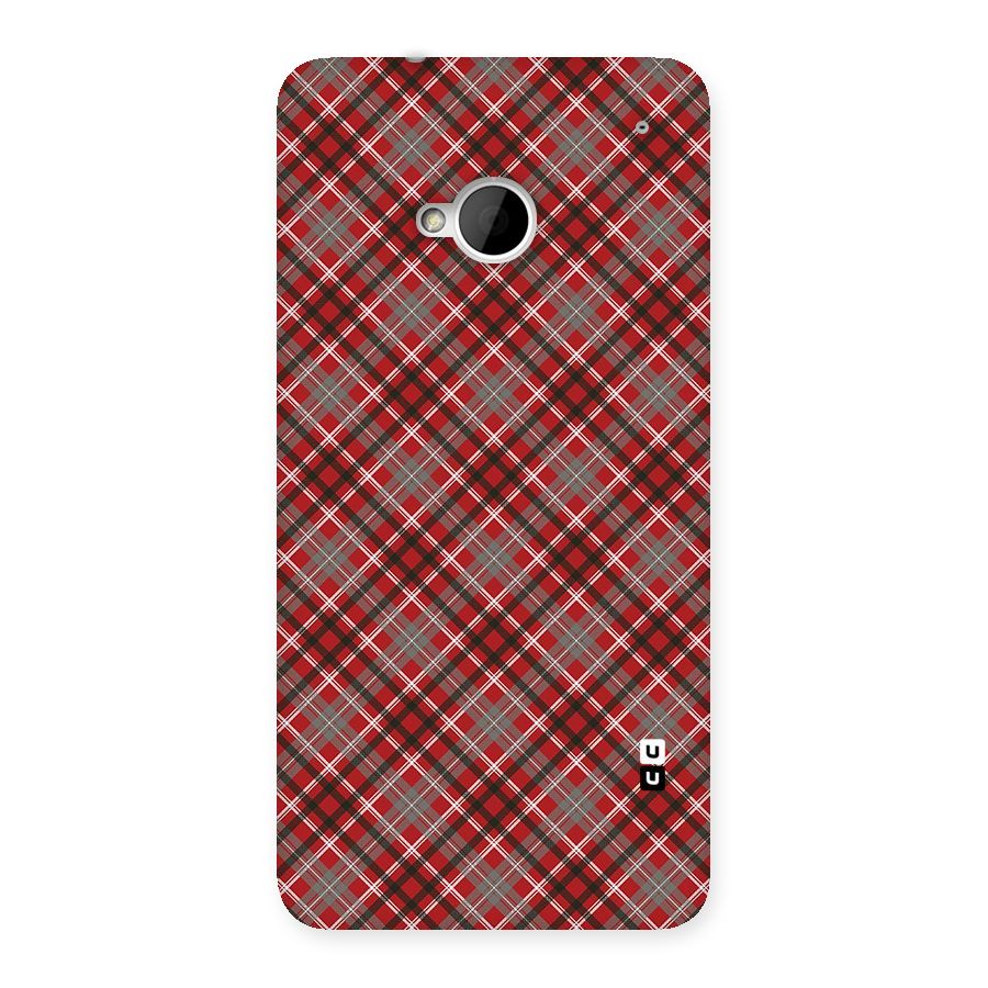 Textile Check Pattern Back Case for HTC One M7