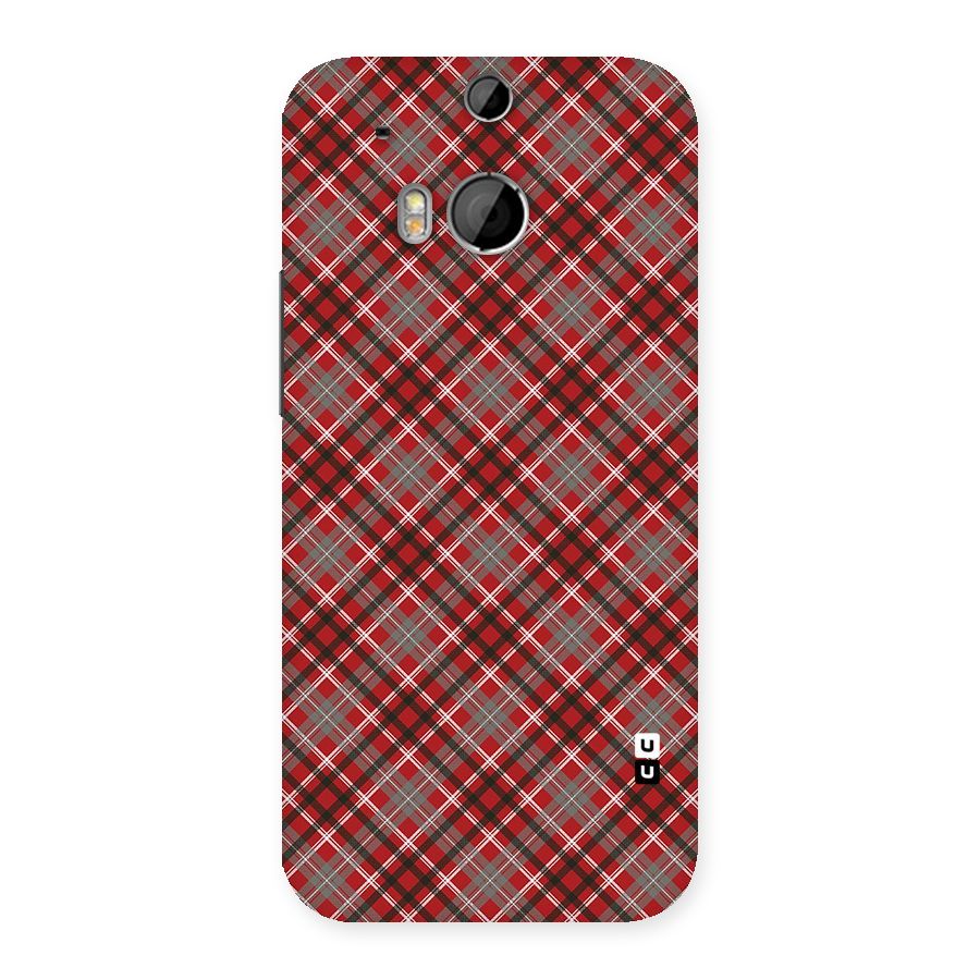 Textile Check Pattern Back Case for HTC One M8
