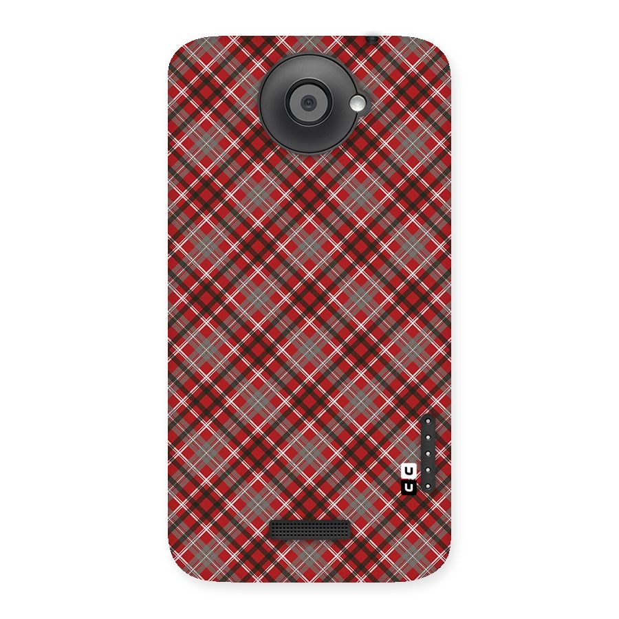 Textile Check Pattern Back Case for HTC One X