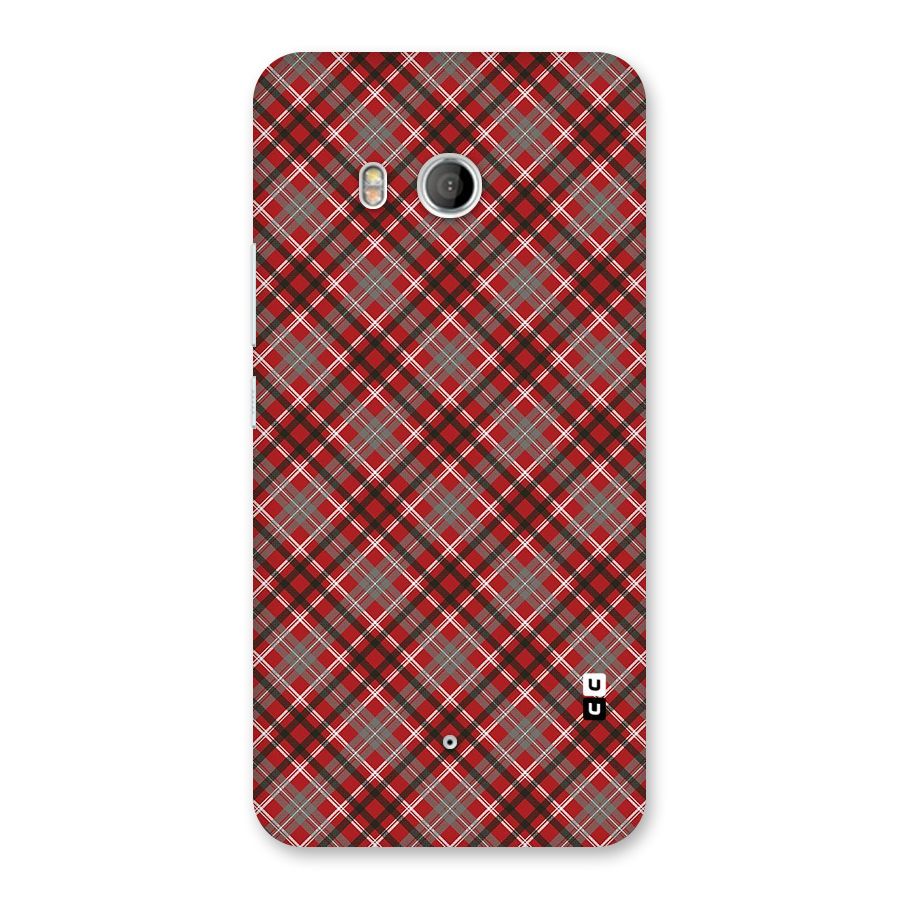 Textile Check Pattern Back Case for HTC U11