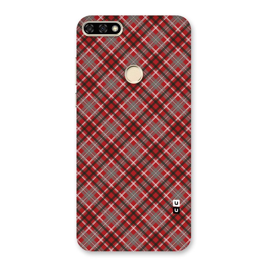 Textile Check Pattern Back Case for Honor 7A