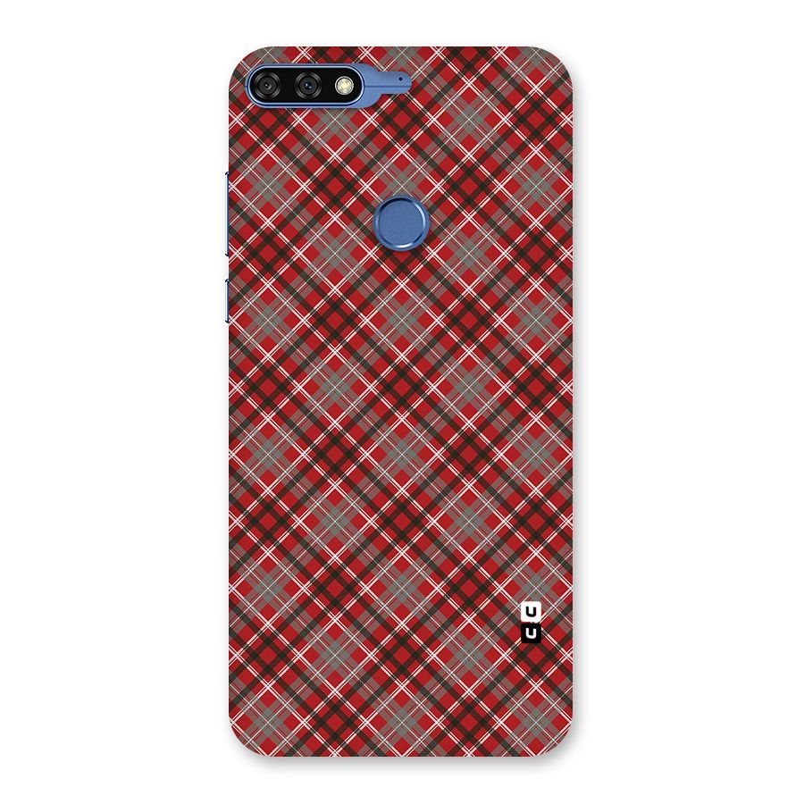 Textile Check Pattern Back Case for Honor 7C