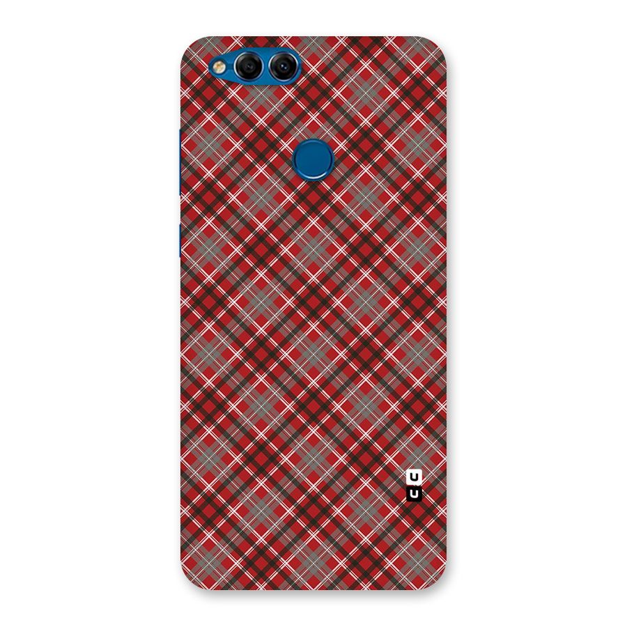 Textile Check Pattern Back Case for Honor 7X