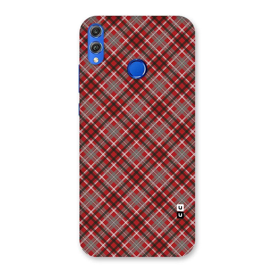 Textile Check Pattern Back Case for Honor 8X