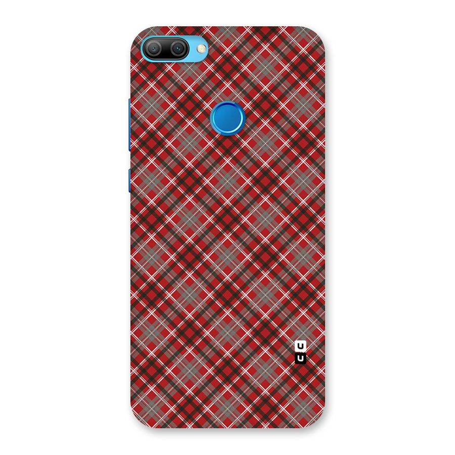 Textile Check Pattern Back Case for Honor 9N