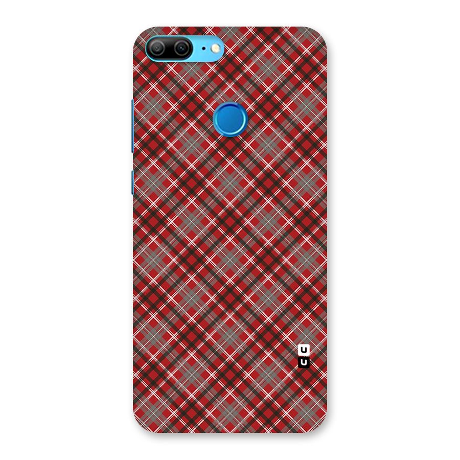Textile Check Pattern Back Case for Honor 9 Lite