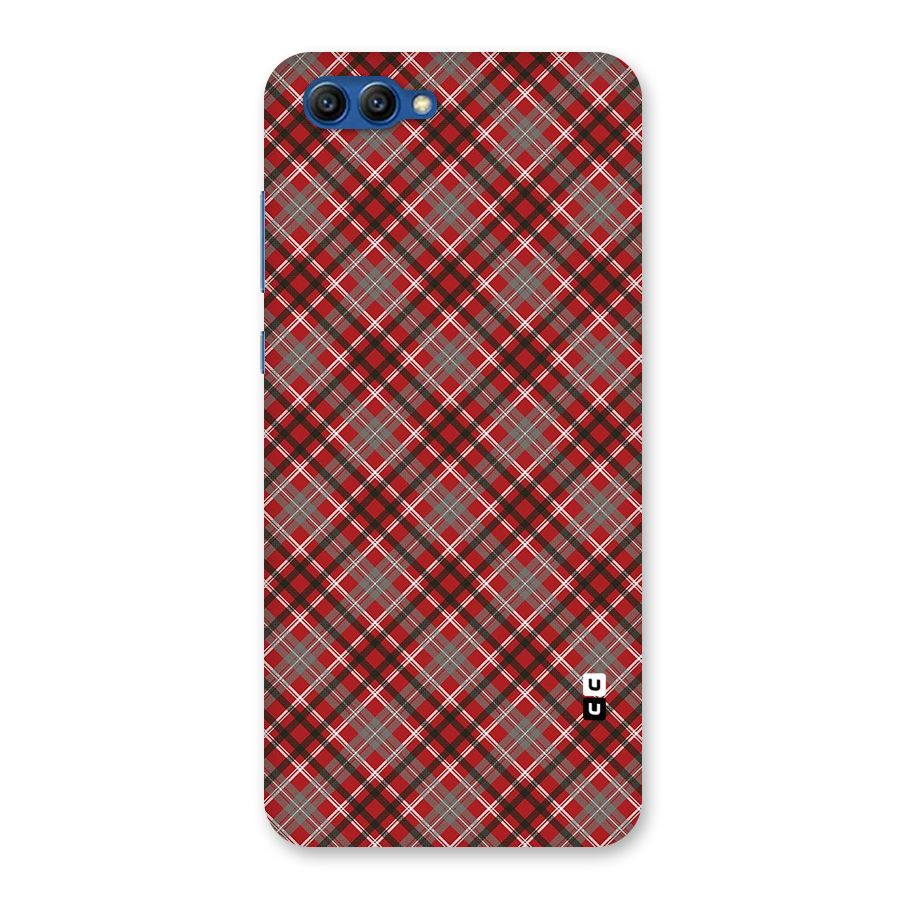 Textile Check Pattern Back Case for Honor View 10
