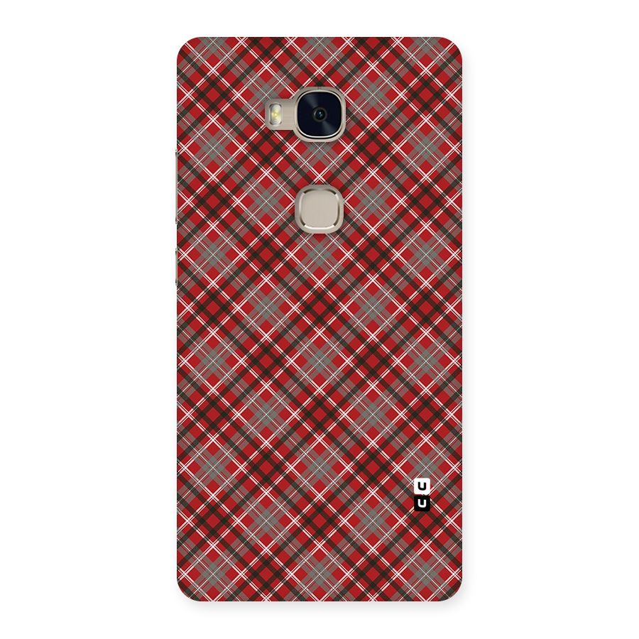 Textile Check Pattern Back Case for Huawei Honor 5X