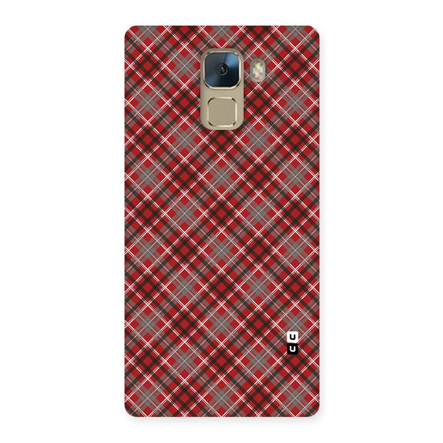Textile Check Pattern Back Case for Huawei Honor 7
