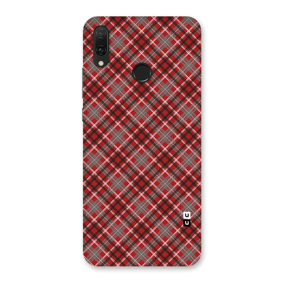 Textile Check Pattern Back Case for Huawei Y9 (2019)
