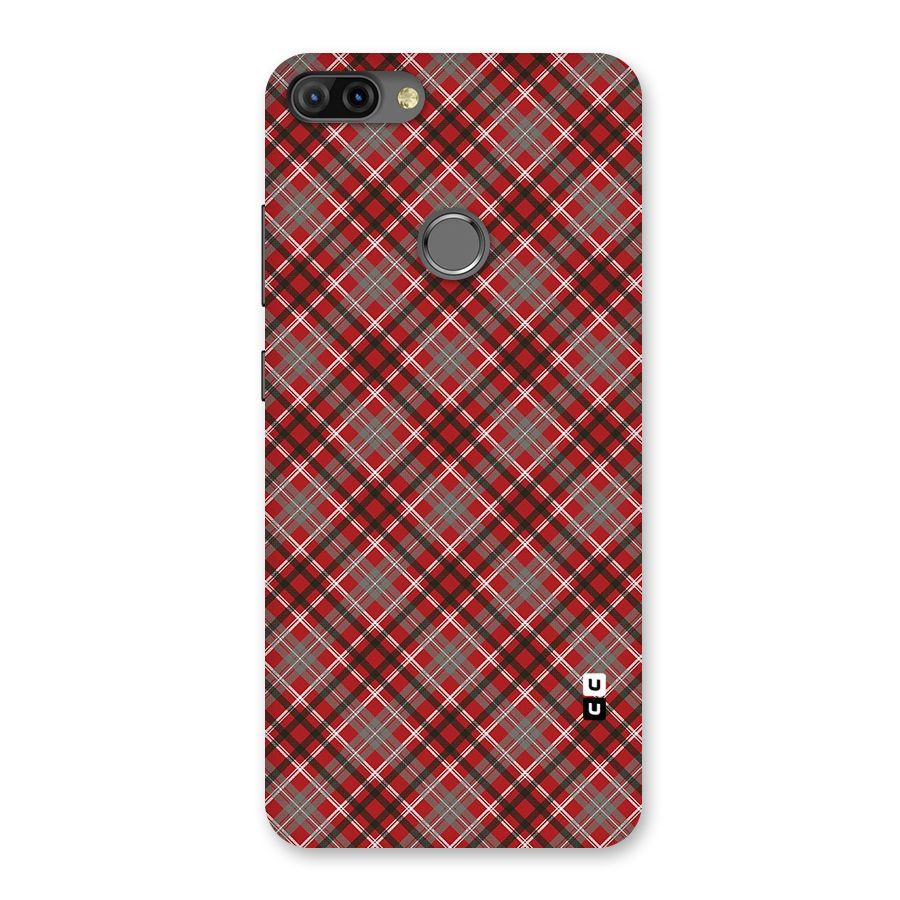 Textile Check Pattern Back Case for Infinix Hot 6 Pro