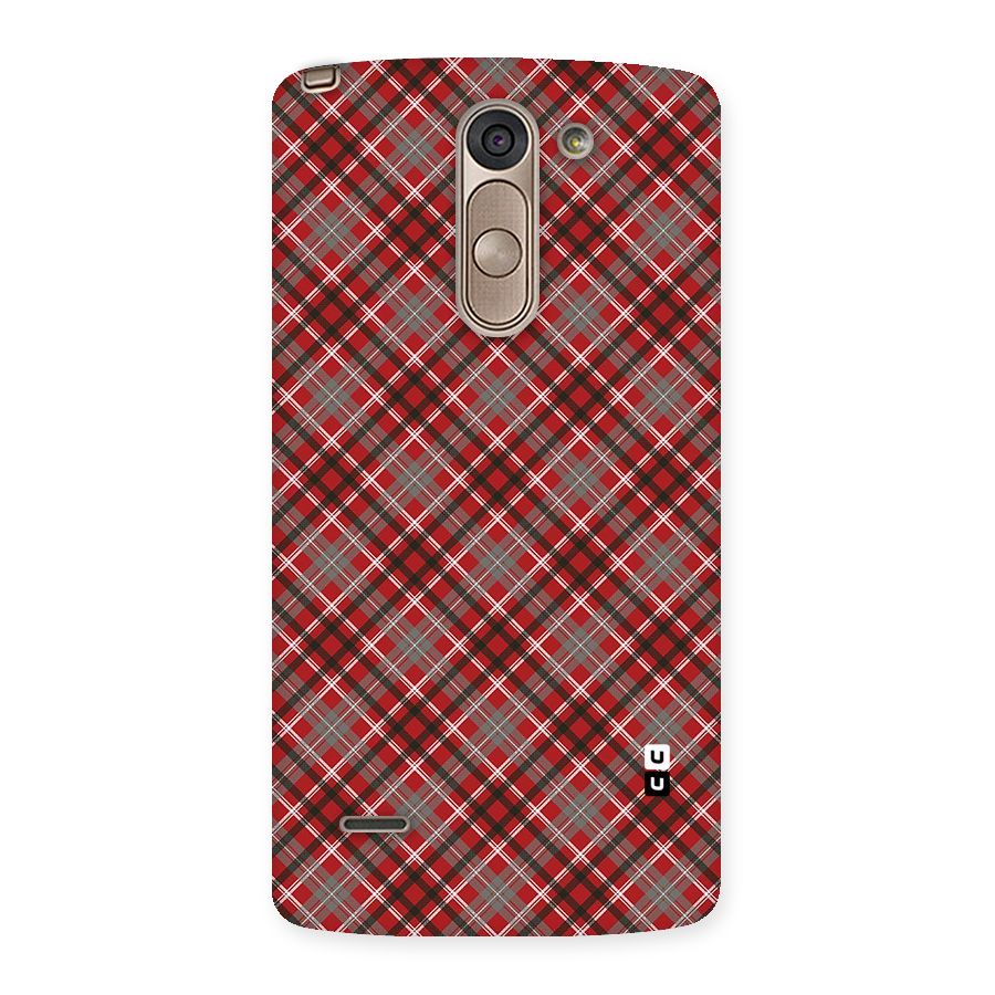 Textile Check Pattern Back Case for LG G3 Stylus