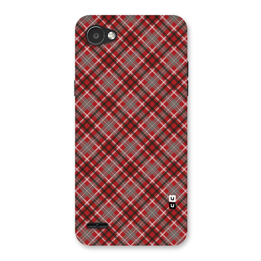 Textile Check Pattern Back Case for LG Q6