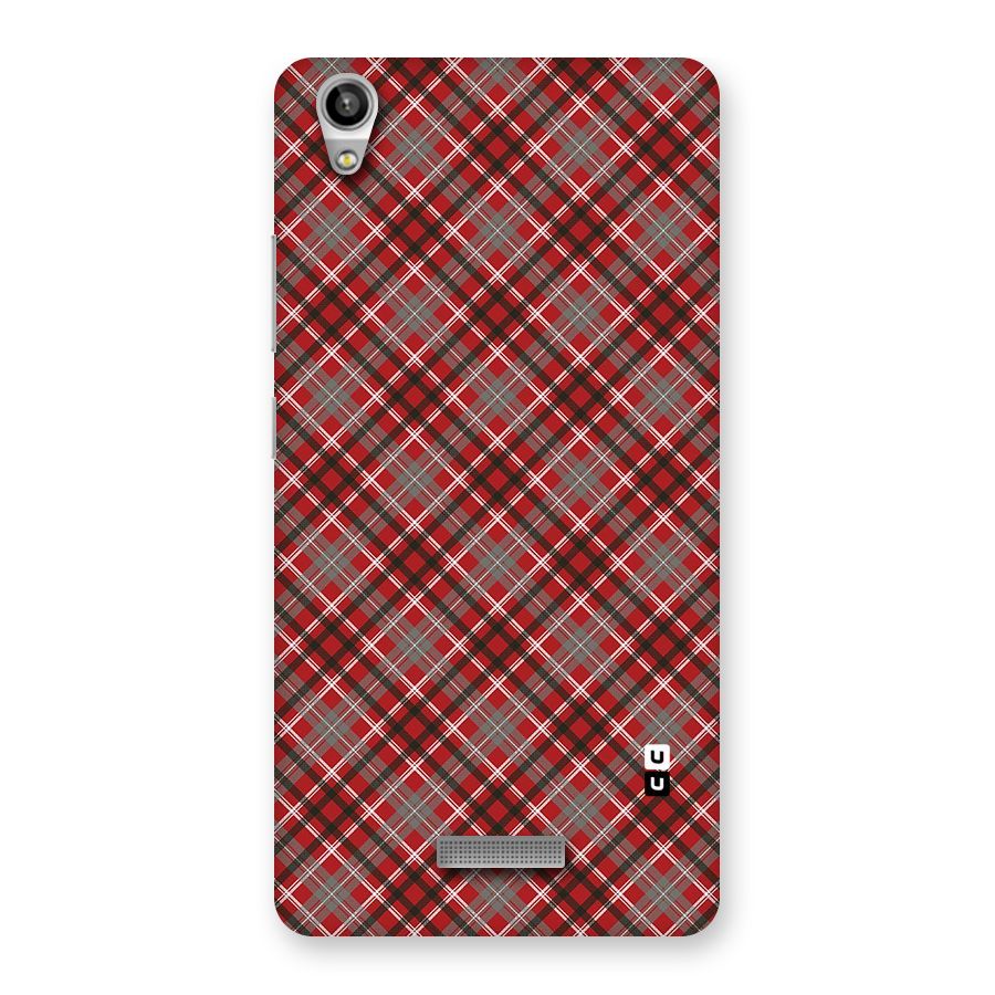 Textile Check Pattern Back Case for Lava-Pixel-V1
