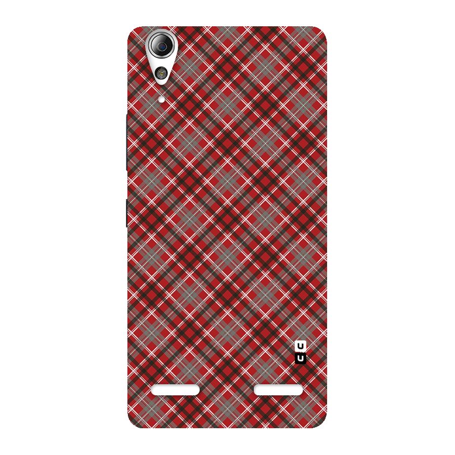 Textile Check Pattern Back Case for Lenovo A6000 Plus