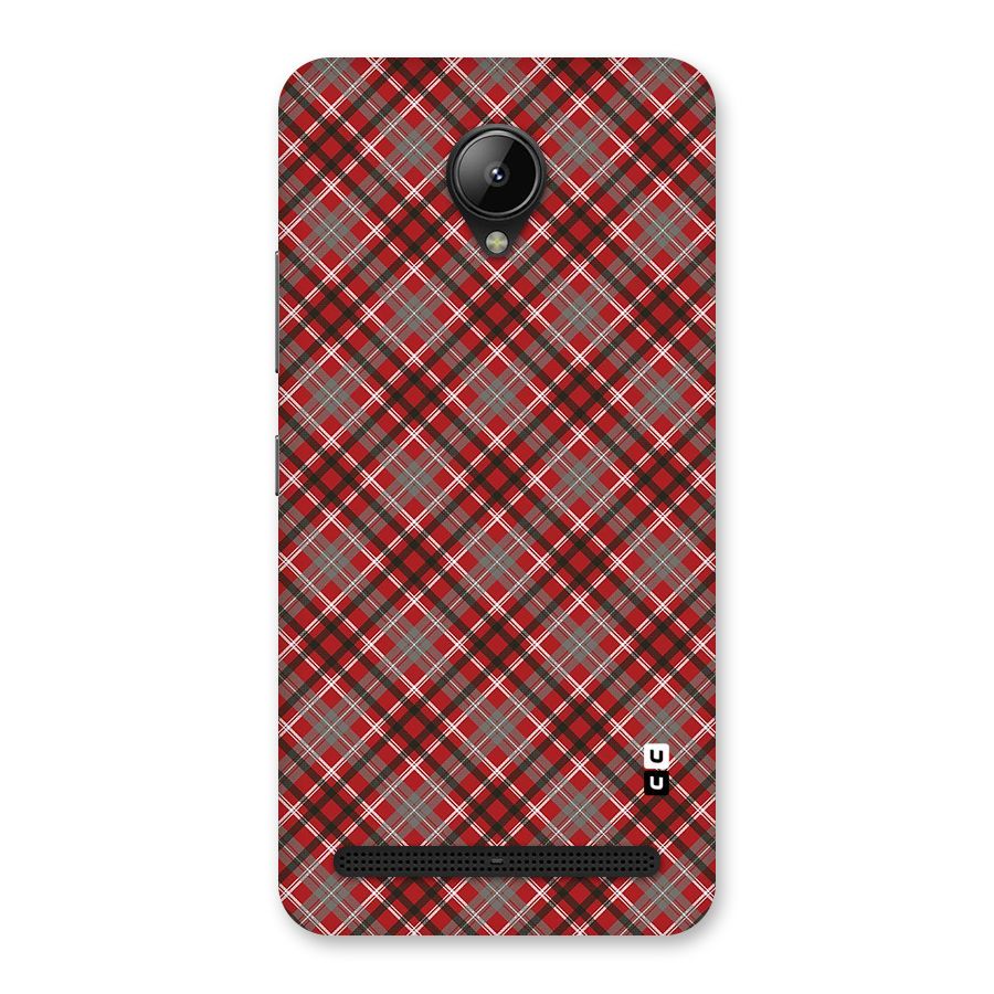 Textile Check Pattern Back Case for Lenovo C2