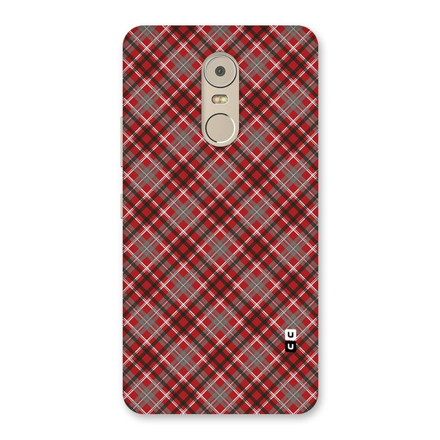 Textile Check Pattern Back Case for Lenovo K6 Note