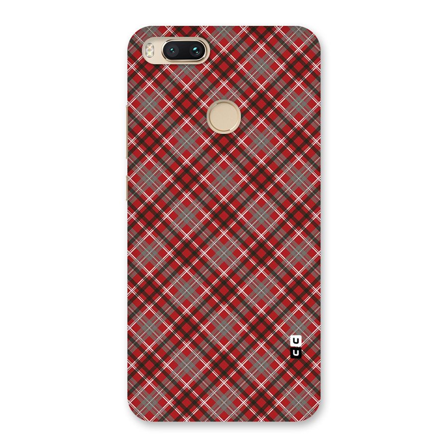 Textile Check Pattern Back Case for Mi A1