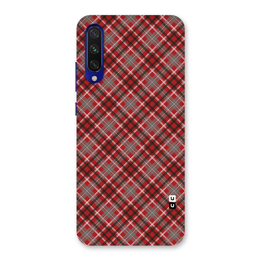 Textile Check Pattern Back Case for Mi A3