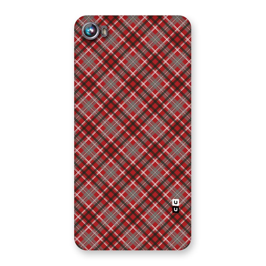Textile Check Pattern Back Case for Micromax Canvas Fire 4 A107