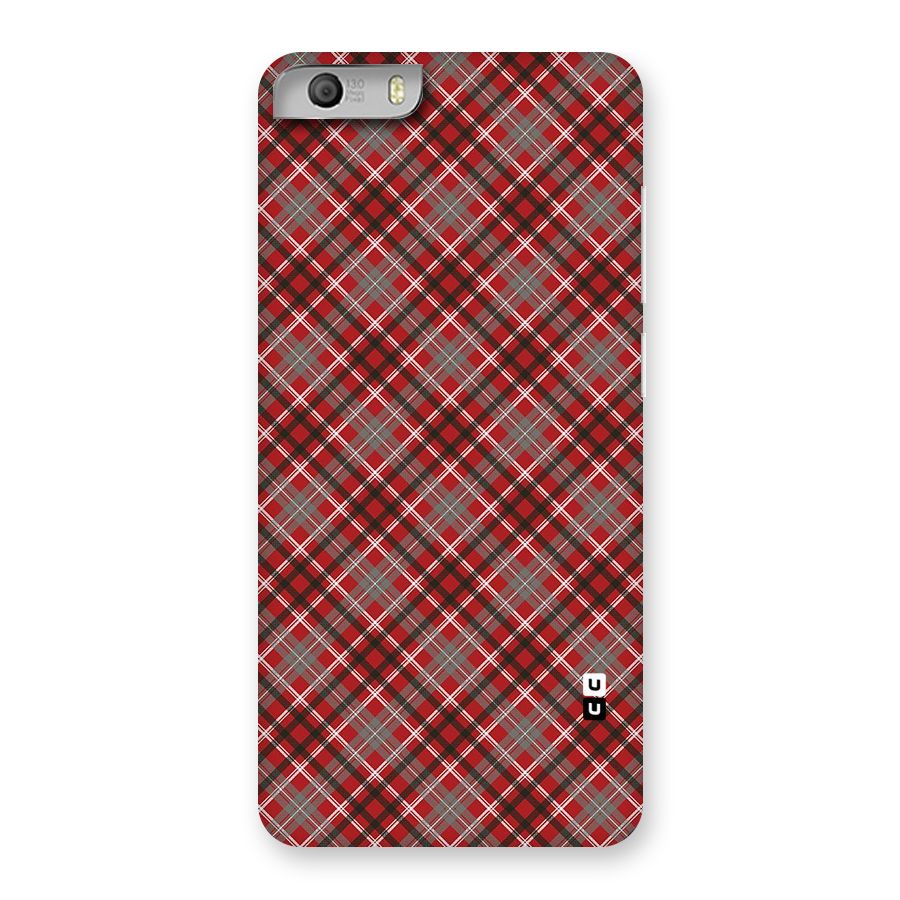 Textile Check Pattern Back Case for Micromax Canvas Knight 2