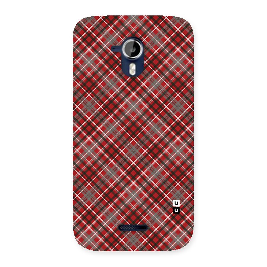 Textile Check Pattern Back Case for Micromax Canvas Magnus A117