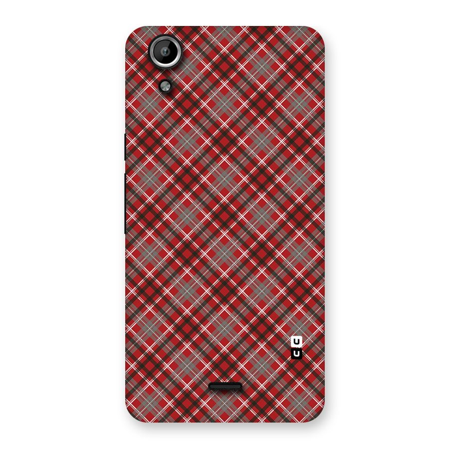 Textile Check Pattern Back Case for Micromax Canvas Selfie Lens Q345