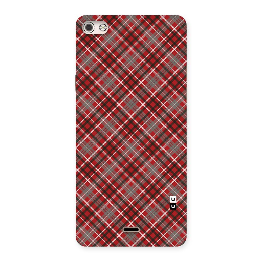 Textile Check Pattern Back Case for Micromax Canvas Silver 5