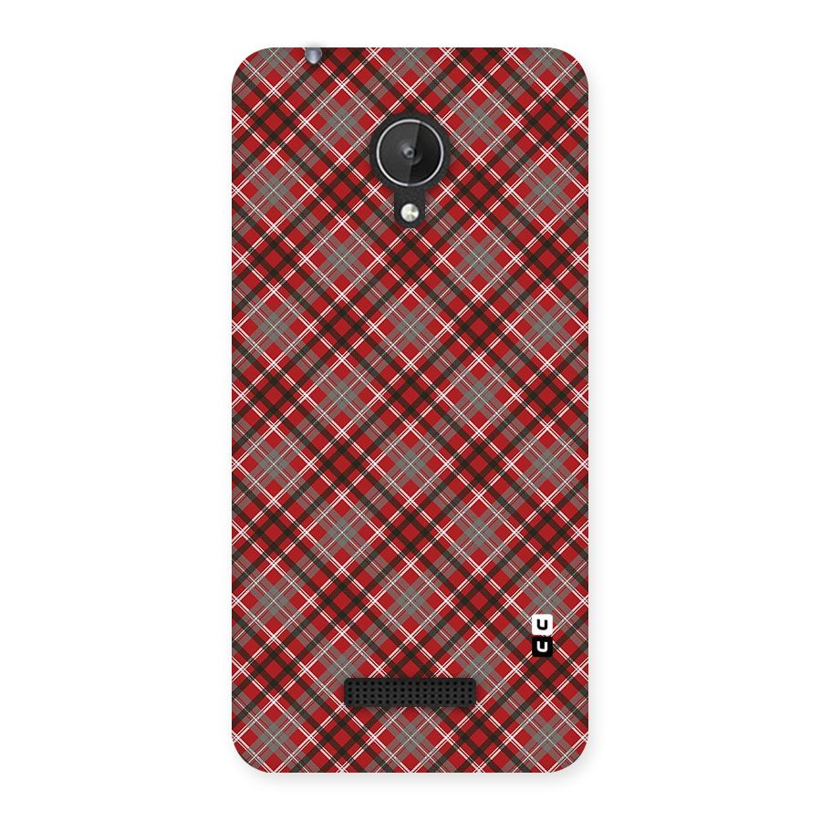 Textile Check Pattern Back Case for Micromax Canvas Spark Q380