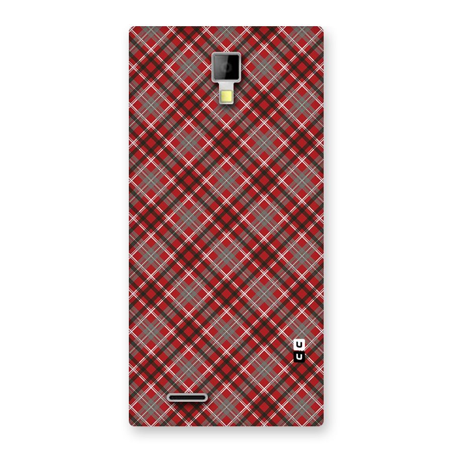 Textile Check Pattern Back Case for Micromax Canvas Xpress A99