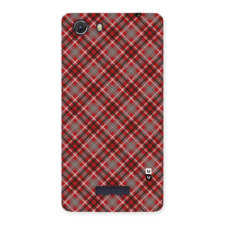 Textile Check Pattern Back Case for Micromax Unite 3