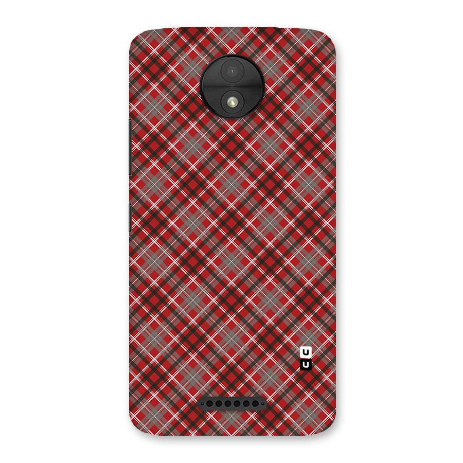 Textile Check Pattern Back Case for Moto C