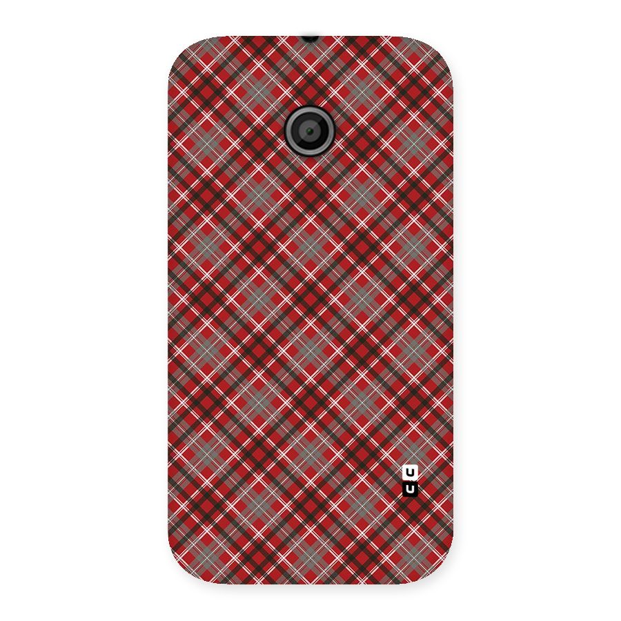 Textile Check Pattern Back Case for Moto E