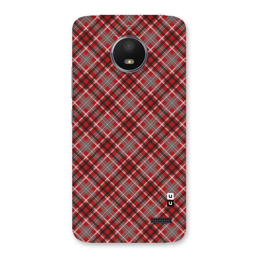 Textile Check Pattern Back Case for Moto E4