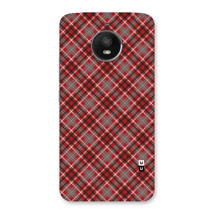 Textile Check Pattern Back Case for Moto E4 Plus