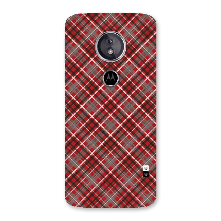 Textile Check Pattern Back Case for Moto E5