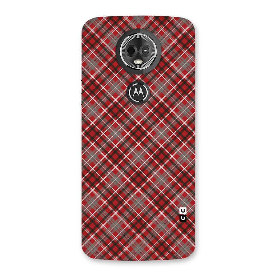 Textile Check Pattern Back Case for Moto E5 Plus