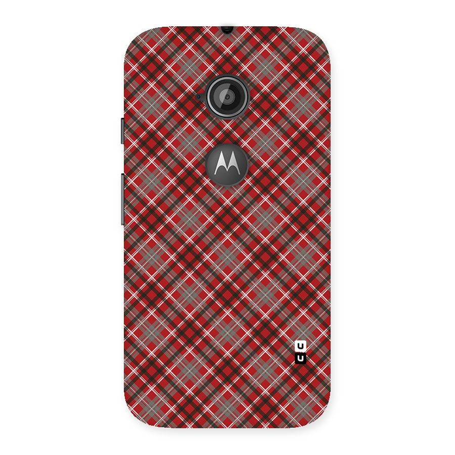Textile Check Pattern Back Case for Moto E 2nd Gen