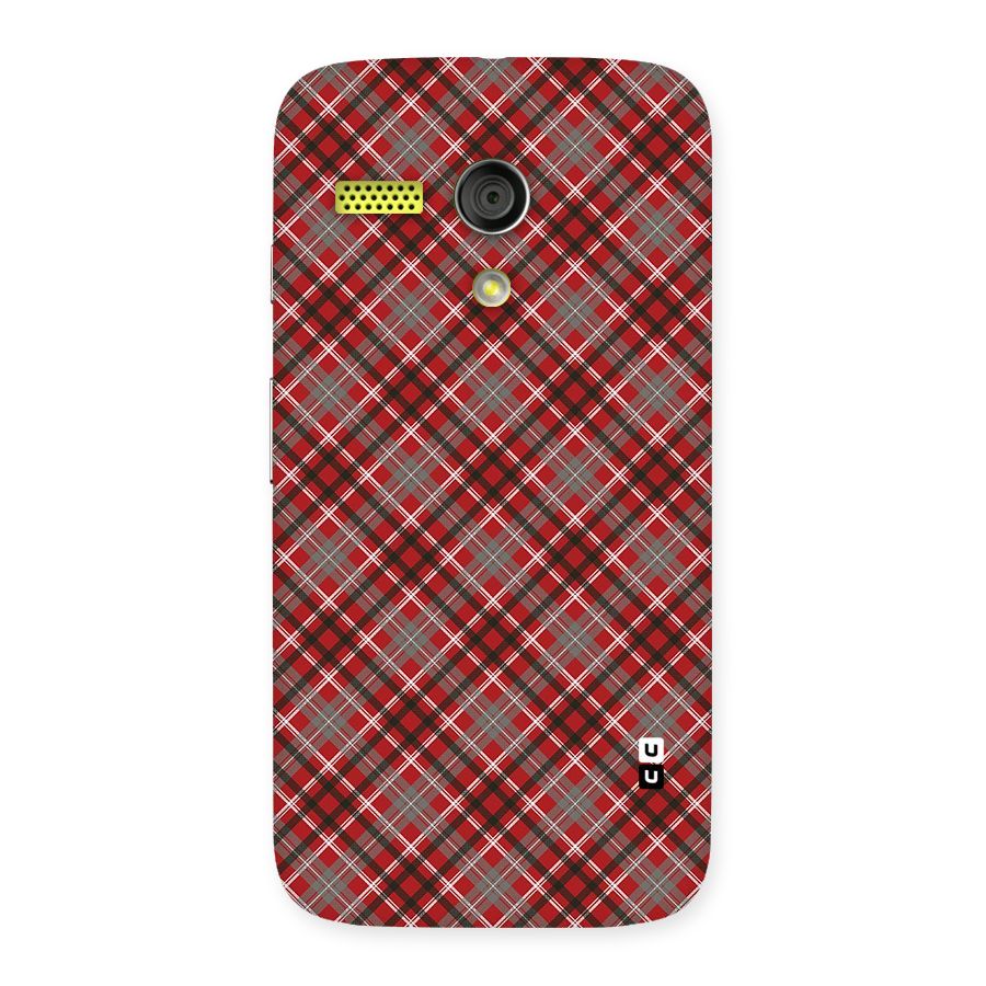 Textile Check Pattern Back Case for Moto G