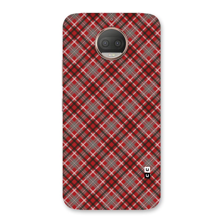 Textile Check Pattern Back Case for Moto G5s Plus