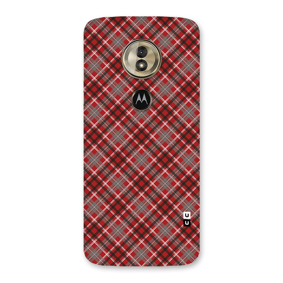 Textile Check Pattern Back Case for Moto G6 Play