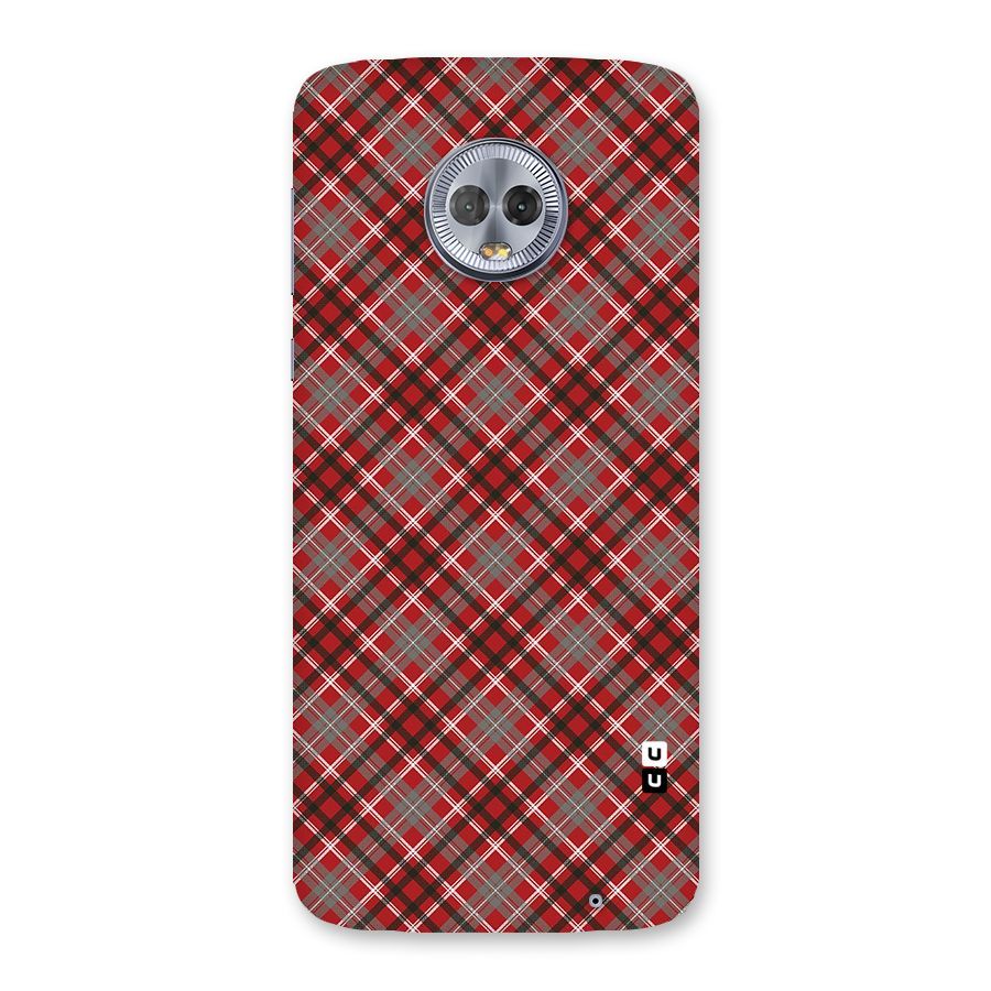 Textile Check Pattern Back Case for Moto G6 Plus