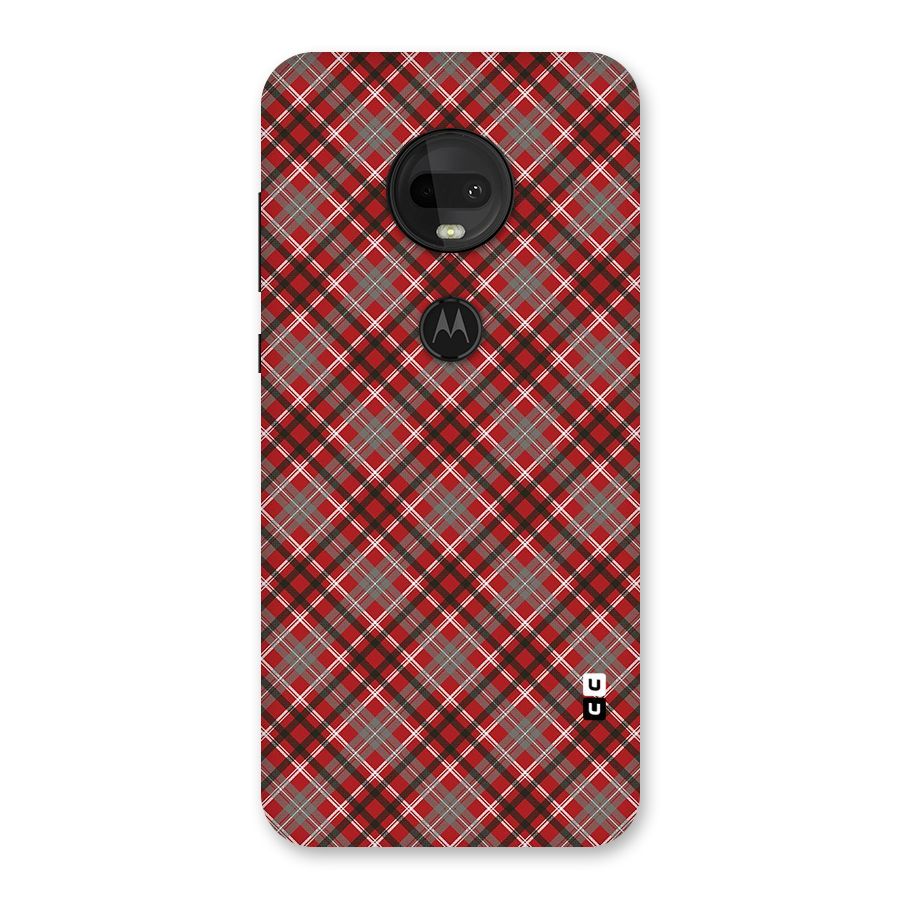Textile Check Pattern Back Case for Moto G7