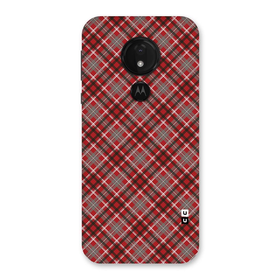 Textile Check Pattern Back Case for Moto G7 Power