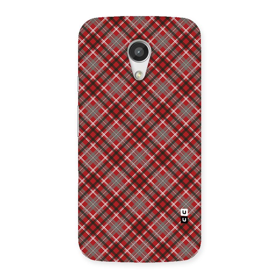 Textile Check Pattern Back Case for Moto G 2nd Gen