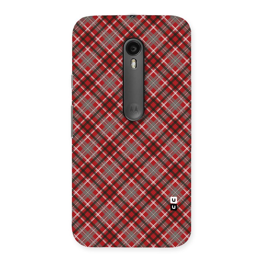 Textile Check Pattern Back Case for Moto G Turbo