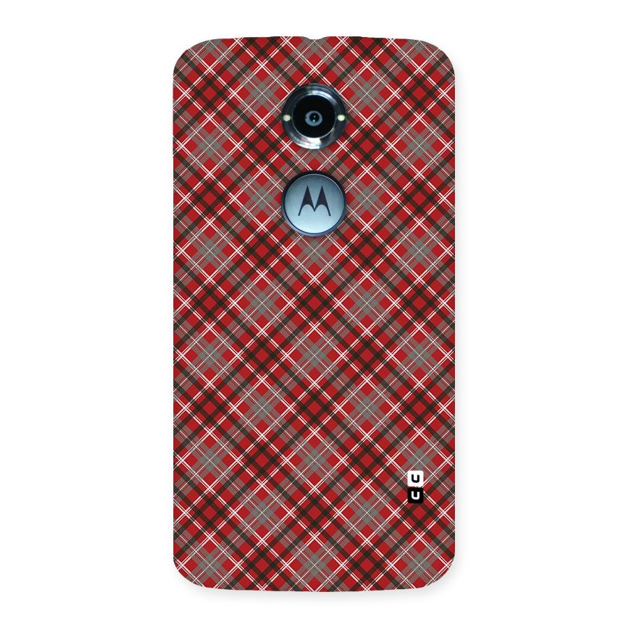 Textile Check Pattern Back Case for Moto X 2nd Gen