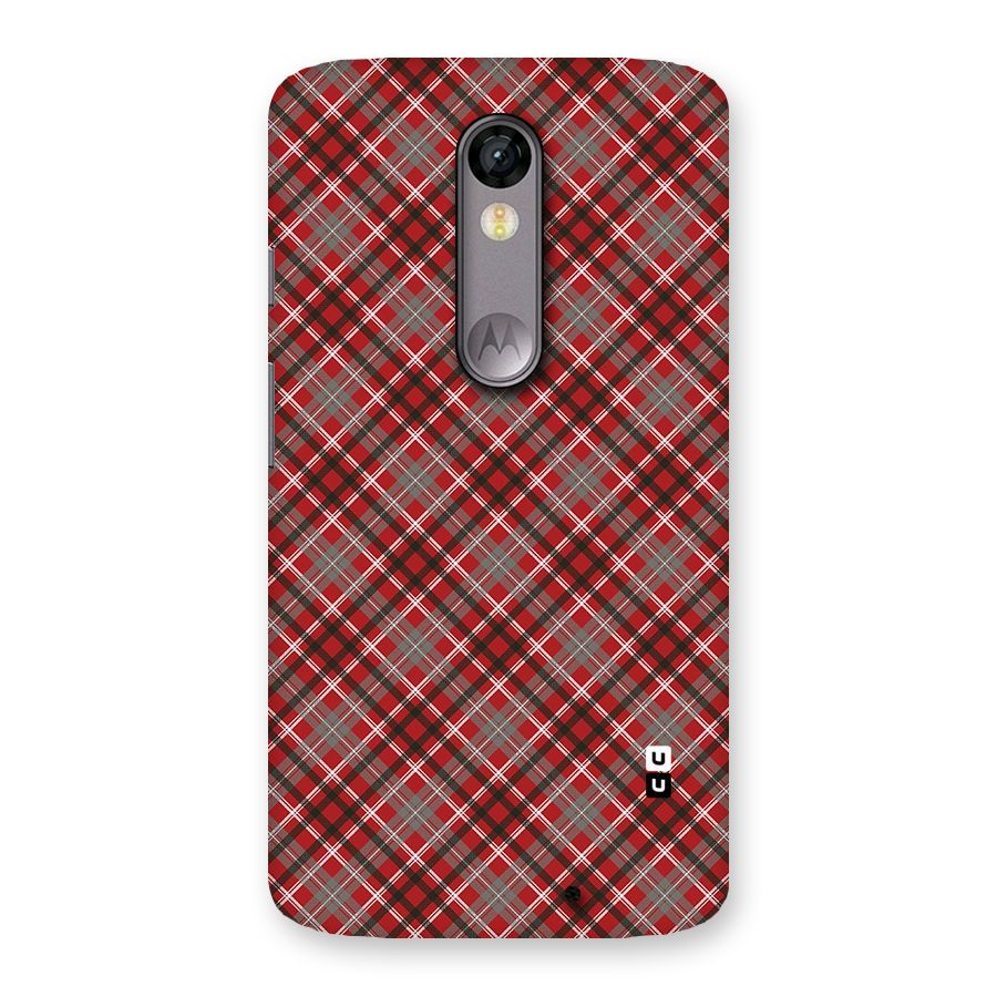 Textile Check Pattern Back Case for Moto X Force