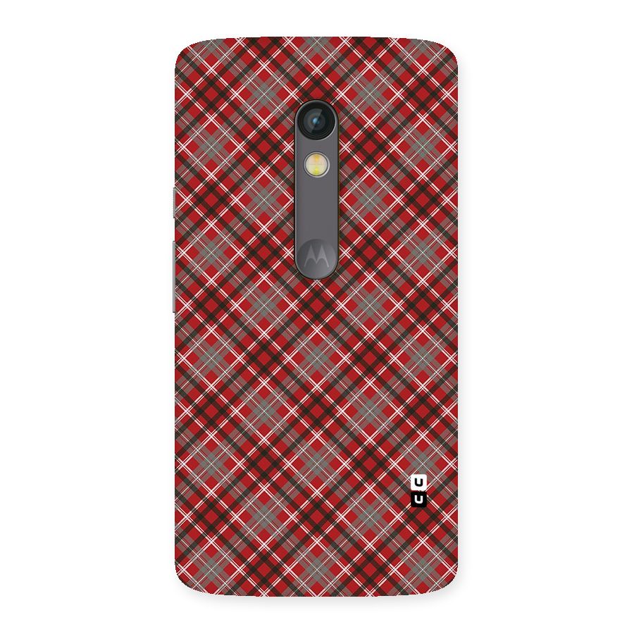 Textile Check Pattern Back Case for Moto X Play